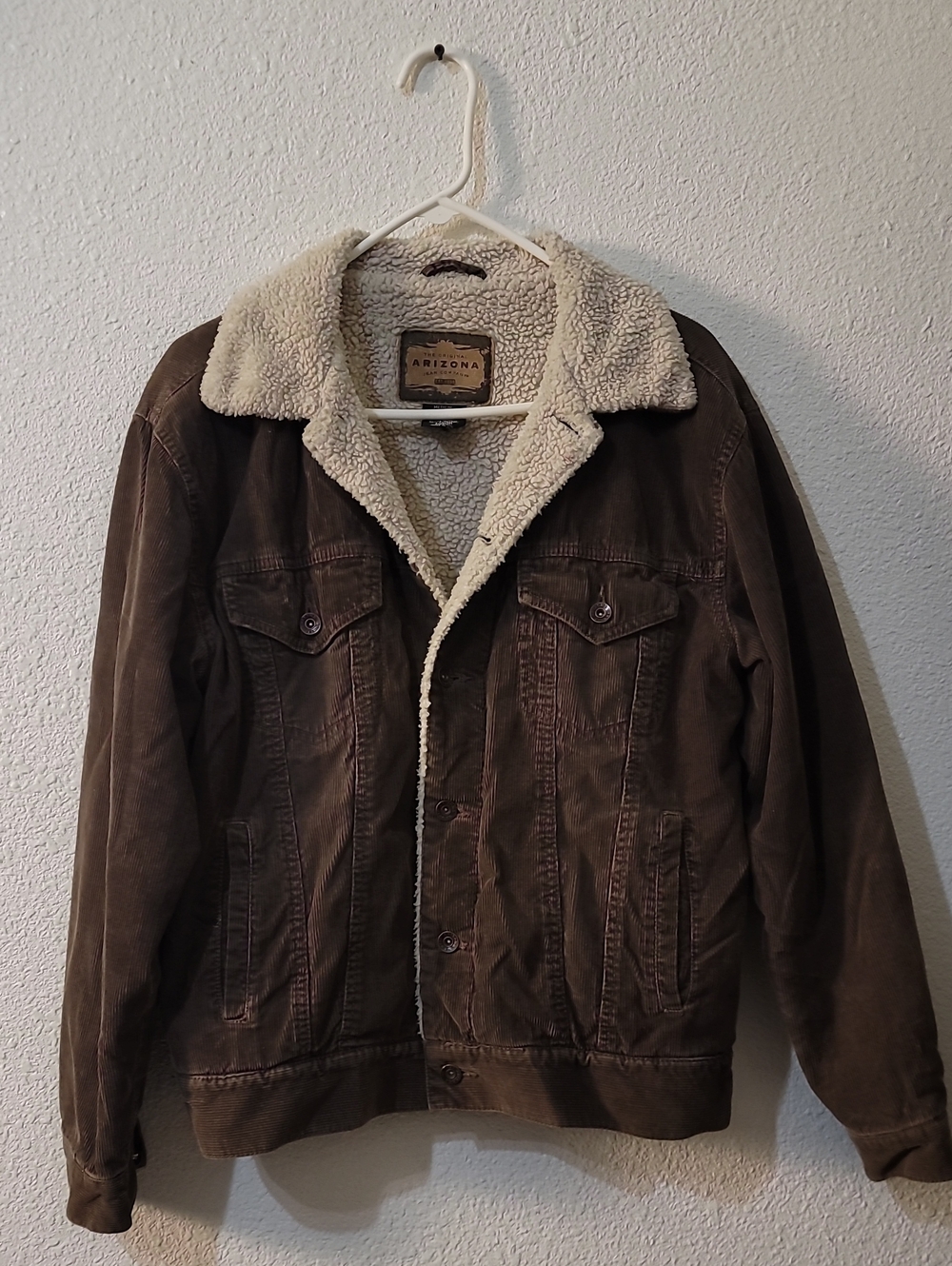 Arizona Jean Company Brown Sherpa-Lined Men's Bomber Jacket